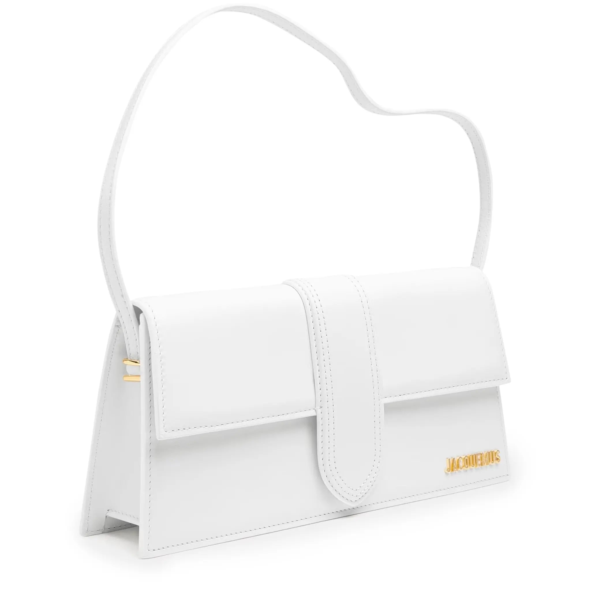 Side view of Jacquemus Le Bambino Long Flap White Shoulder Bag 221BA013-3060-100